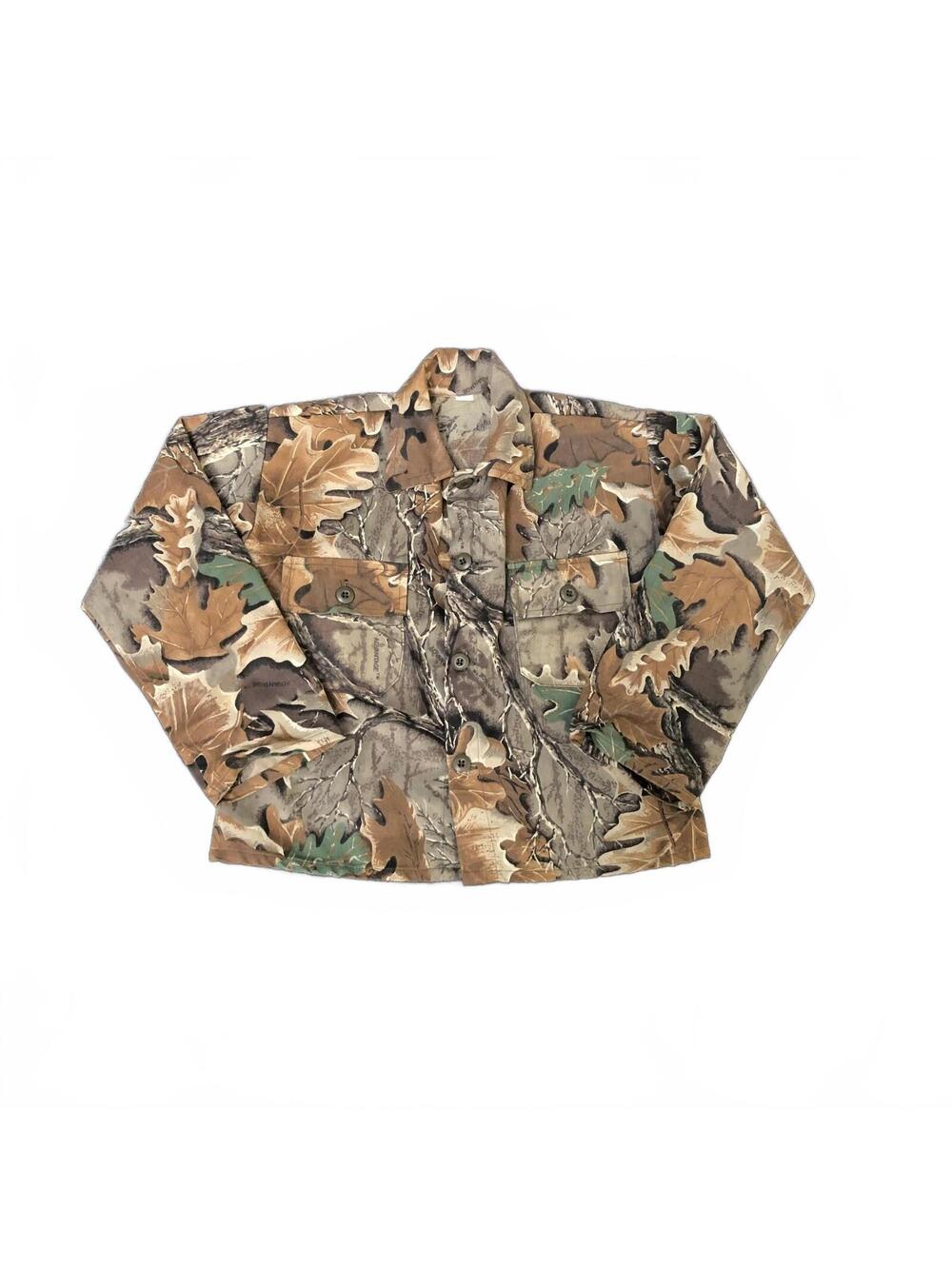 Advantage Boy's Camouflage Shirt Jacket with Oak Leaf Pattern Size 14